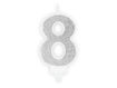 Picture of BIRTHDAY CANDLE SILVER NUMBER 8